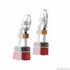 Серьги Coeur de Lion GeoCUBE®, Red Orange, 2838/20-0302