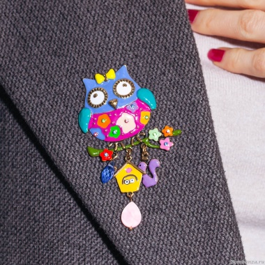 Брошь Shadore, Сова с домиком