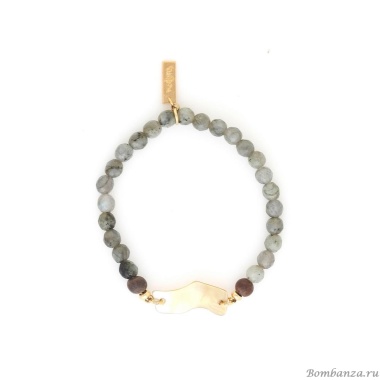 Браслет Nature Bijoux, Eclipse, эбеновое дерево, лабрадорит, перламутр, NB25.2-13-44231 серый