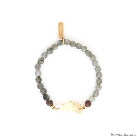 Браслет Nature Bijoux, Eclipse, эбеновое дерево, лабрадорит, перламутр, NB25.2-13-44231 серый