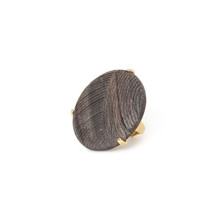 Кольцо Nature Bijoux, Eclipse, со вставкой из эбенового дерева, NB25.2-19-25820 серый