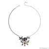Колье TARATATA, Papong, смола, бусины, стразы, тигровый глаз, TT-E24-11120-10M серебристый
