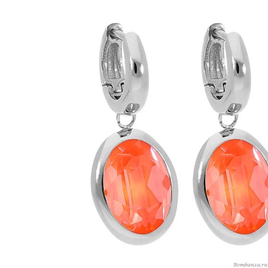 Серьги Qudo, Creole TIVOLA small (S/P) Orange glow delite, 310683 R/S Серьги Qudo, Creole TIVOLA small (S/P) Orange glow delite, 310683 R/S