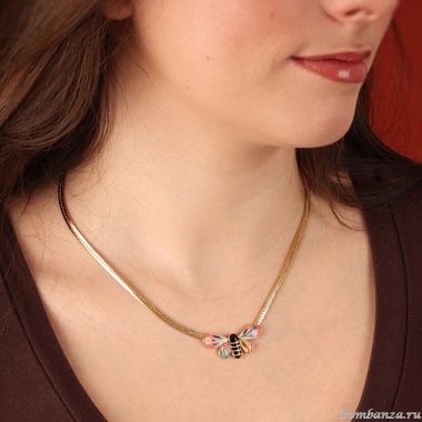 Колье TARATATA, La via en rose, с цветной смолой и золотой краской, TT-H24-06107-205 розовый Колье TARATATA, La via en rose, с цветной смолой и золотой краской, TT-H24-06107-205 розовый