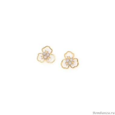 Серьги Franck Herval, Lisette, с перламутром и кристаллами Swarovski, FH25.2-12-69671 белый