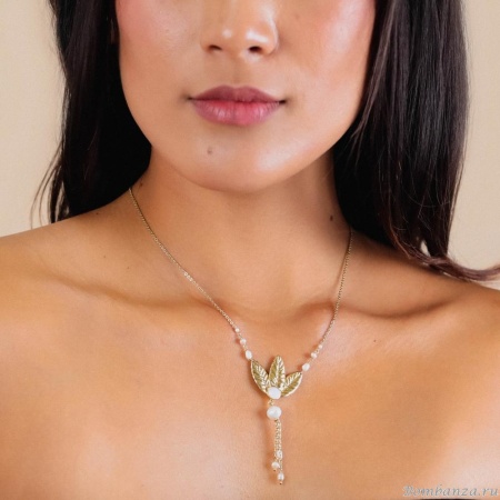 Колье Franck Herval, Merry, с кристаллом Swarovski и жемчугом, FH24.2-15-64132 золотистый