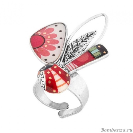 Кольцо Taratata, Demoiselle, разъемное, с цветной смолой и бусинами, TT-E21-07413-103 (красный)