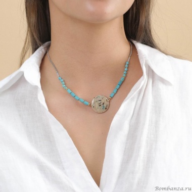 Колье Nature Bijoux, Solenzara, песок в смоле, говлит, NB24.1-15-43091 голубой