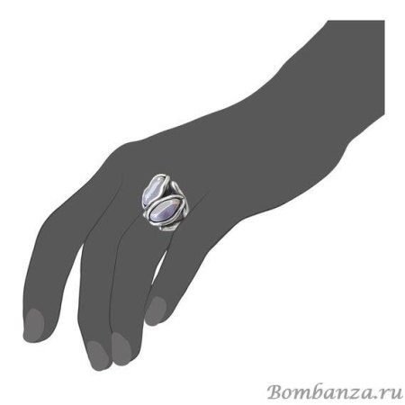 Кольцо Ciclon, Bipolar, со вставками из муранского стекла, CN-182502 (16,5, сиреневый)