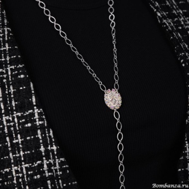 Колье Lanzerotti, Splendore, с жемчугом и кристаллами, LZ-24.08-324 серебристый