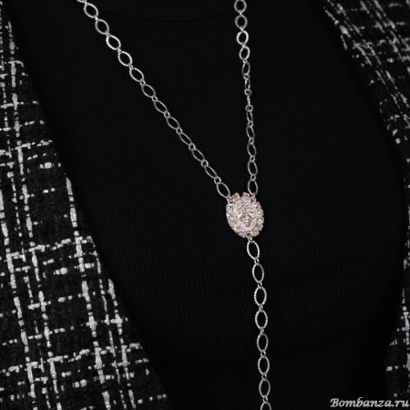 Колье Lanzerotti, Splendore, с жемчугом и кристаллами, LZ-24.08-324 серебристый