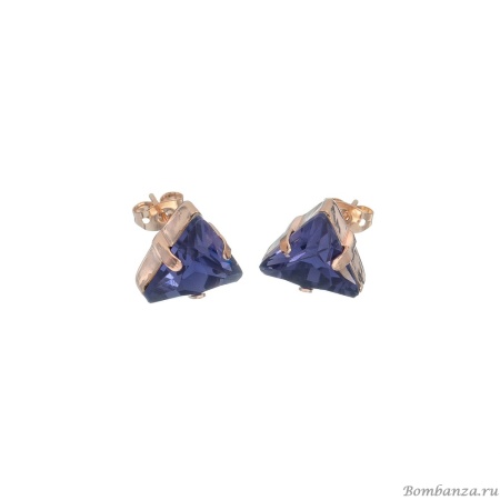 Серьги Catherine Bijoux, The three sides of the triangle, с кристаллом, CB25.1-5308FGP фиолетовый