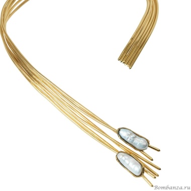 Колье Katerina Vassou, Hesperia, гривна, с жемчугом, KV24.1-308356G золотистый Колье Katerina Vassou, Hesperia, гривна, с жемчугом, KV24.1-308356G золотистый