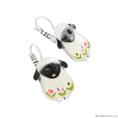 Серьги TARATATA, Hop, с цветной смолой и стразами, TT-T25-05718-101 белый Серьги TARATATA, Hop, с цветной смолой и стразами, TT-T25-05718-101 белый