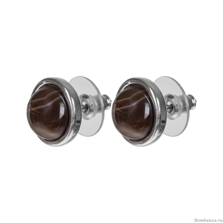 Пусеты Fiore Luna, COFFE AGATE