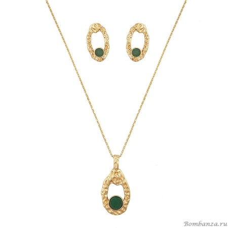 Комплект Possebon колье и серьги, Green Quartz S7915.16 G/G