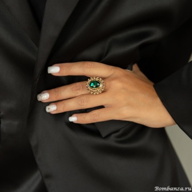 Кольцо Celeste G, разъемное, с кристаллом Swarovski, CS25.1-1736 зеленый