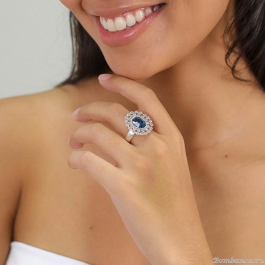 Кольцо Ori Tao, Azzurra, разъемное, с кристаллом, OT24.1-19-40361 синий