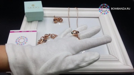 Кольцо Qudo, Tivola Light peach 17.8 мм 631625/17.8 BR/RG