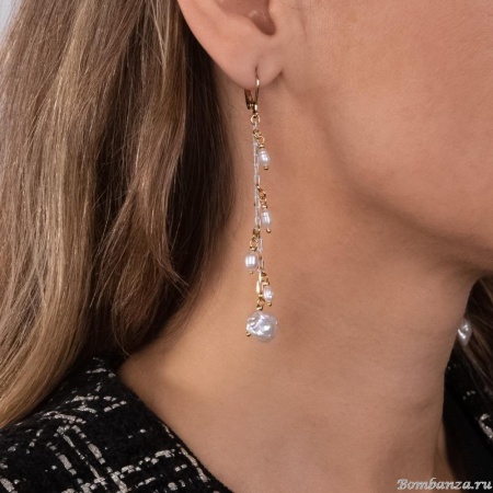 Серьги Lanzerotti, Splendore, с жемчугом, LZ-24.08-312 белый