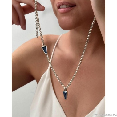 Колье Tra-la-ra, Vertice, удлиненное, с кристаллами, TLR25-250P201 синий