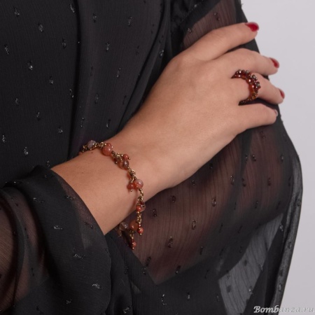 Браслет Lanzerotti, Caramello, кварц, солнечник, авантюрин, гранат, LZ-24.11-531 коричневый