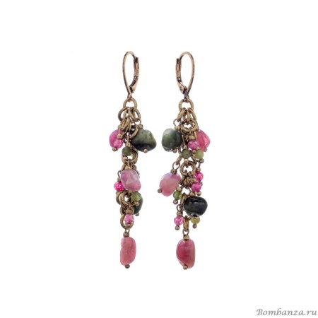 Серьги Lanzerotti, Elisir, с турмалином, цирконом и гранатом, LZ-25.10-320 розовый