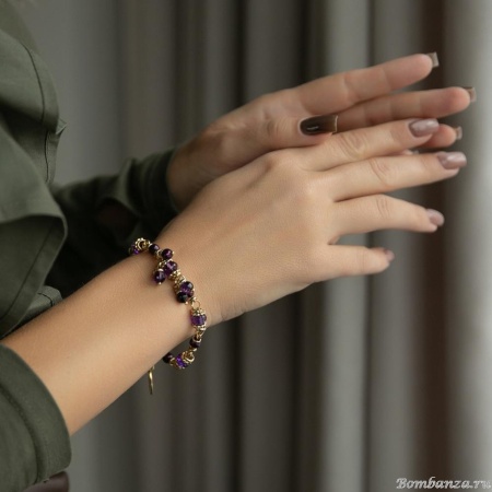 Браслет Lanzerotti, Elisir, с аметистом и жемчугом, LZ-25.10-330 фиолетовый