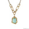 Колье Estrosia, с изумрудным кристаллом, ES-CLVQ15-1A зеленый
