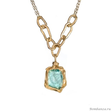 Колье Estrosia, с изумрудным кристаллом, ES-CLVQ15-1A зеленый