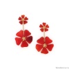 Серьги Nature Bijoux, Hibiscus, с цветами из рога, NB25.1-12-79980 красный Серьги Nature Bijoux, Hibiscus, с цветами из рога, NB25.1-12-79980 красный