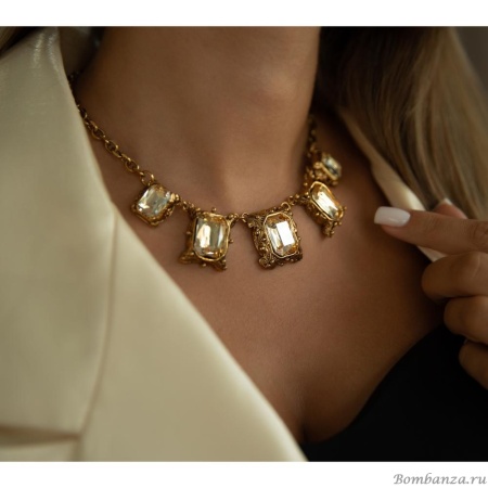Колье Celeste G, с кристаллами Swarovski, CS25.1-1571 янтарный