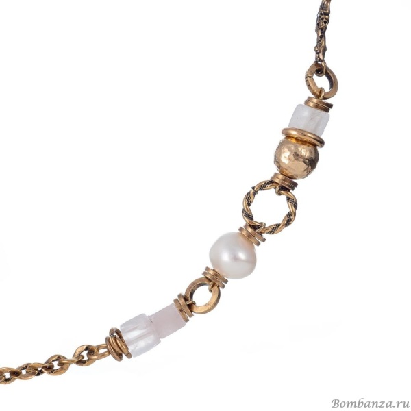 Колье Alcozer&J, с жемчугом и розовым кварцем, AL-C58VF25-R белый
