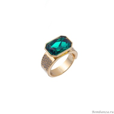 Кольцо Moon Paris, Ringo Queen, разъемное, с кристаллом и стразами, MRQ-23.12-076 зеленый