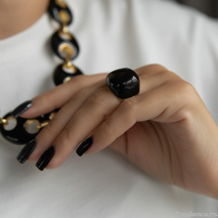 Кольцо Francesca Bianchi, разъемное, с эмалью, FB25.2-LF2 черный