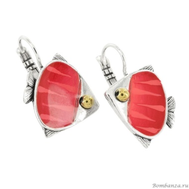 Серьги TARATATA, Sushi, с цветной смолой и стеклянными бусинами, TT-T25-06725-103 красный