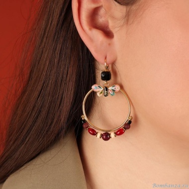 Серьги TARATATA, La via en rose, со смолой,краской,бусинами и агатом, TT-H24-06750-205 розовый Серьги TARATATA, La via en rose, со смолой,краской,бусинами и агатом, TT-H24-06750-205 розовый