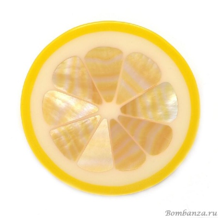 Брошь Nature Bijoux, Citrus, "Лимонная фантазия", перламутр, NB20.1-10-23737