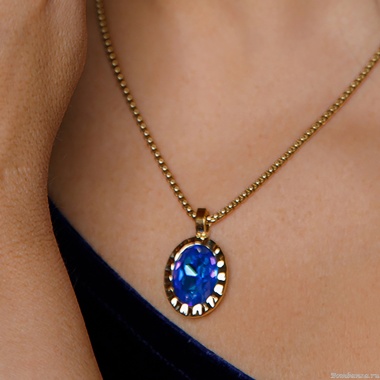 Колье Qudo, TIVOLA UNICA big (G/P) Royal blue delite 3cm, 420684 Колье Qudo, TIVOLA UNICA big (G/P) Royal blue delite 3cm, 420684