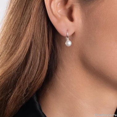 Серьги Moon Paris, с жемчугом, Mo-Y24.11-070 белый