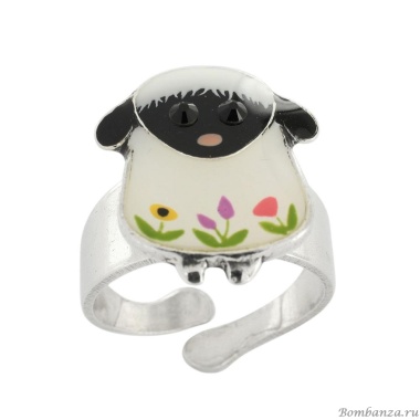 Кольцо TARATATA, Hop, разъемное, с цветной смолой и стразами, TT-T25-05404-101 белый