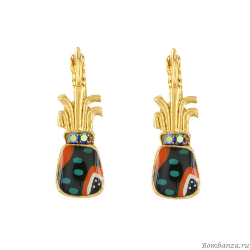 Серьги TARATATA, Awa, со стразами и цветной смолой, TT-E23-12799-20M золотистый