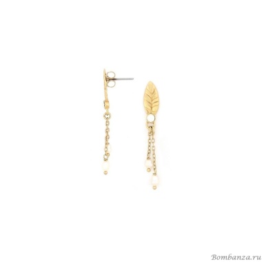 Серьги Franck Herval, Merry, с кристаллом Swarovski и жемчугом, FH24.2-12-68954 золотистый