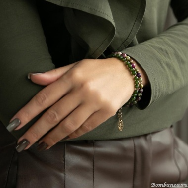 Браслет Lanzerotti, Elisir, с гематитом, жадом и турмалином, LZ-25.10-328 зеленый