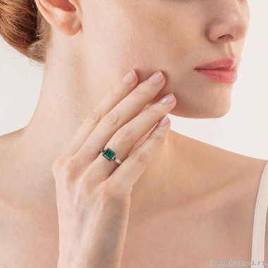 Кольцо Coeur de Lion, Dark green-silver 17.2 мм 0500/40-0548 54 Кольцо Coeur de Lion, Dark green-silver 17.2 мм 0500/40-0548 54