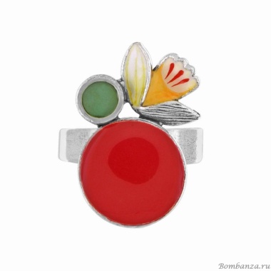 Кольцо TARATATA, Jonquille, разъемное, с цветной смолой и агатом, TT-W24-01403-103 красный