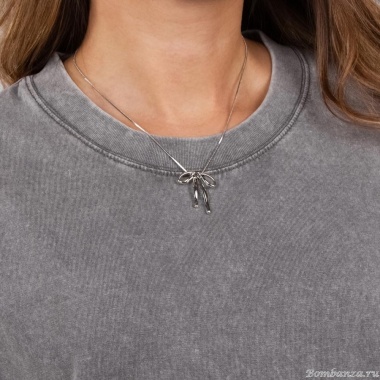 Колье Moon Paris, Ringo, с подвеской-бантом, MR-24.06-048 серебристый