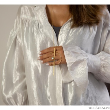 Колье Catherine Bijoux, Half moon, с кристаллом, CB25.1-5355AG мятный