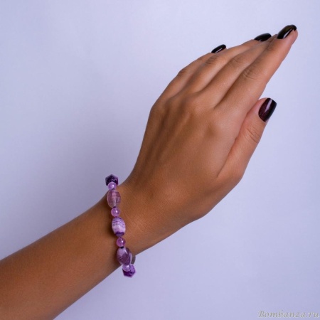 Браслет Lanzerotti, Ispirazione, аметист, флюорит, LZ-24.10-386 сиреневый