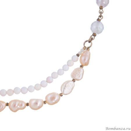 Колье Lanzerotti, Pesca, кварц, раковина, жемчуг, LZ-24.05-246 розовый